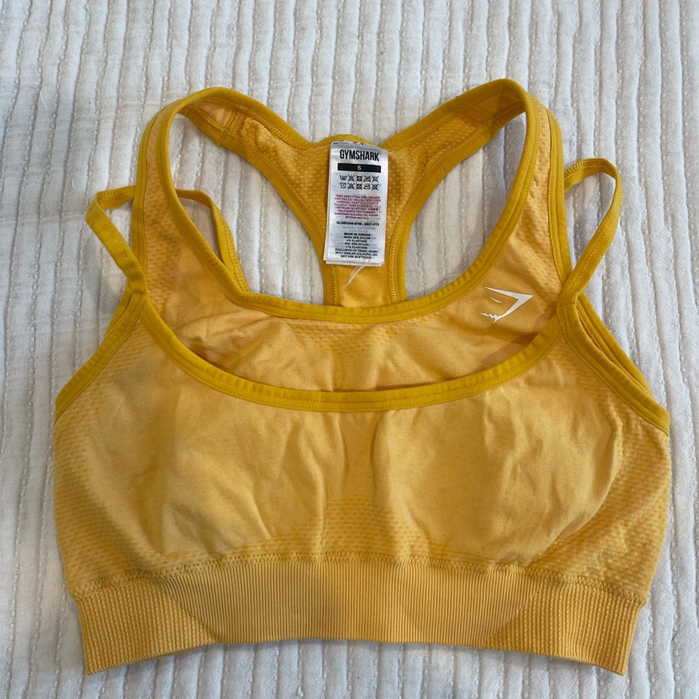 Gymshark Vital Rise Seamless Sports Bra- Yellow Marl